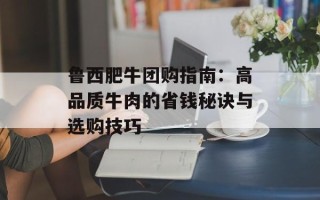 鲁西肥牛团购指南：高品质牛肉的省钱秘诀与选购技巧