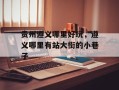 贵州遵义哪里好玩，遵义哪里有站大街的小巷子