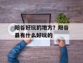 阳谷好玩的地方？阳谷县有什么好玩的