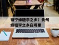 镇宁蜂糖李之乡？贵州蜂糖李之乡在哪里