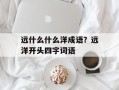 远什么什么洋成语？远洋开头四字词语