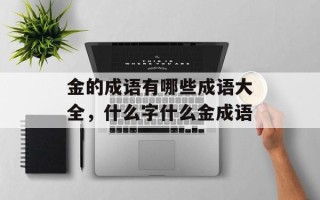 金的成语有哪些成语大全，什么字什么金成语