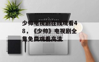 少帅电视剧在线观看48，《少帅》电视剧全集免费观看高清