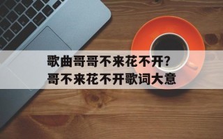 歌曲哥哥不来花不开？哥不来花不开歌词大意