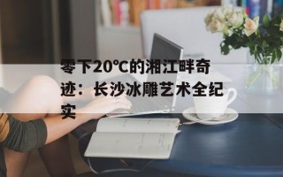 零下20℃的湘江畔奇迹：长沙冰雕艺术全纪实