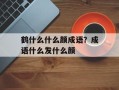 鹤什么什么颜成语？成语什么发什么颜