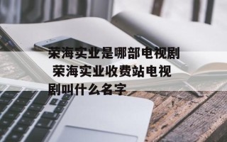 荣海实业是哪部电视剧 荣海实业收费站电视剧叫什么名字