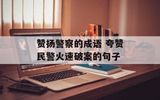 赞扬警察的成语 夸赞民警火速破案的句子