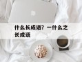 什么长成语？一什么之长成语