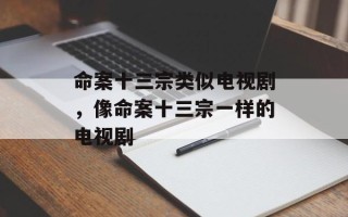 命案十三宗类似电视剧，像命案十三宗一样的电视剧