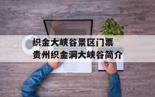 织金大峡谷景区门票 贵州织金洞大峡谷简介