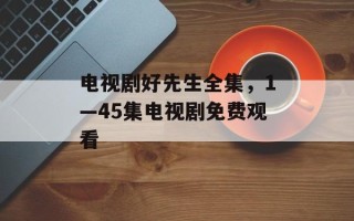 电视剧好先生全集，1—45集电视剧免费观看